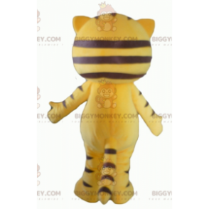 Store øjne gul og sort kat BIGGYMONKEY™ maskot kostume -