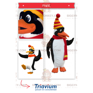 BIGGYMONKEY™ Mascot Costume of Cute White and Black Penguin