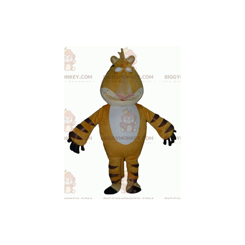 Traje de mascote gigante e intimidante de tigre amarelo branco Traje de mascote gigante e intimidante de tigre amarelo branco