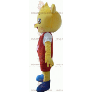 BIGGYMONKEY™ Μασκότ Κοστούμι Κίτρινο Teddy σε κόκκινη και λευκή στολή - Μασκότ αρκούδας - BIGGYMONKEY_02880 - BiggyMonkey.com