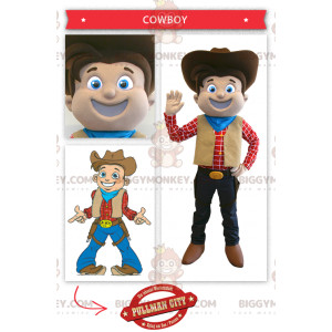 Lächelndes Cowboy BIGGYMONKEY™ Maskottchen-Kostüm -