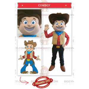 Στολή μασκότ με χαμογελαστό Cowboy BIGGYMONKEY™ - Ανθρώπινες Μασκότ - BIGGYMONKEY_0324 - BiggyMonkey.com
