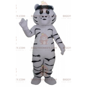 Kostým obřího a roztomilého maskota bílého a černého tygra BIGGYMONKEY™ - Tygří maskoti - BIGGYMONKEY_02884 - BiggyMonkey.com