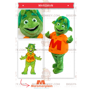Kostým zeleného mimozemského marťana BIGGYMONKEY™ maskota –