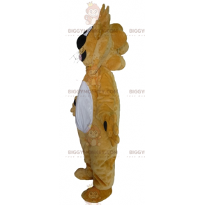 Vtipný a přátelský kostým maskota Velkého žlutého a bílého lva BIGGYMONKEY™ - Maskoti lva - BIGGYMONKEY_02887 - BiggyMonkey.com