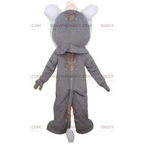 BIGGYMONKEY™ Brüllendes Tiger-Maskottchen-Kostüm in Grau, Weiß