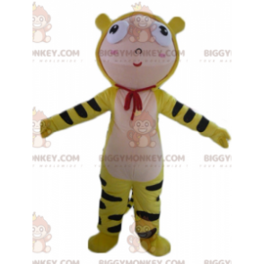 Boy's BIGGYMONKEY™ Mascot Costume Dressed In Yellow Tiger