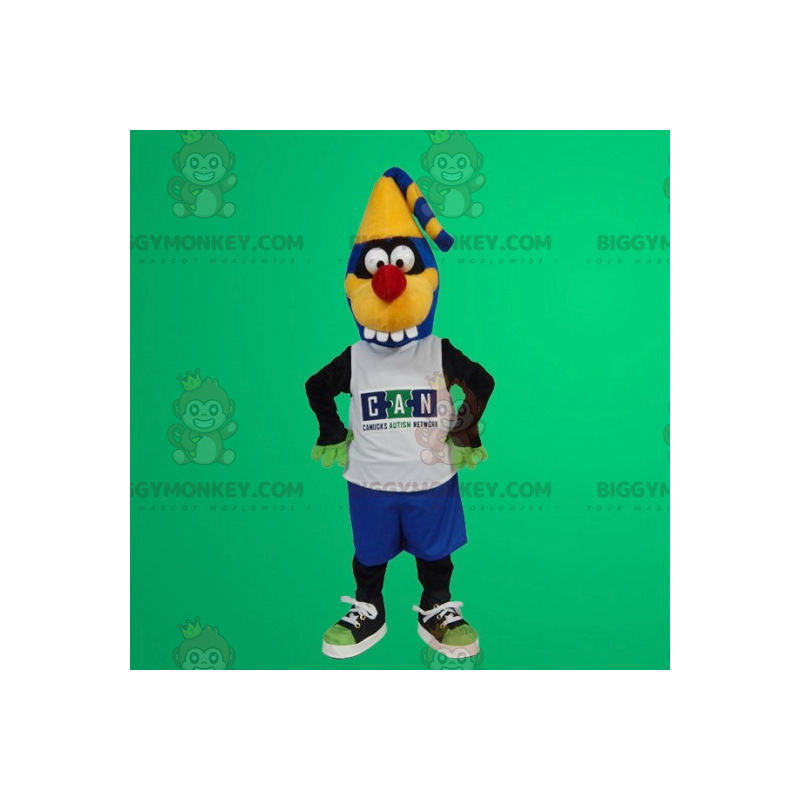 Blaues und gelbes Monster BIGGYMONKEY™ Maskottchenkostüm - Blaues und gelbes Monster BIGGYMONKEY™ Maskottchenkostüm -