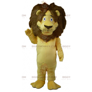 BIGGYMONKEY™ maskottiasu, keltainen ja ruskea leijona isolla karvaisella harjalla - Leijonan maskotit - BiggyMonkey.com
