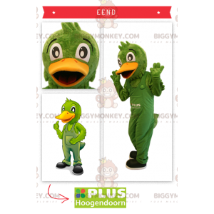 Green Duck In Overalls BIGGYMONKEY™ maskotkostume