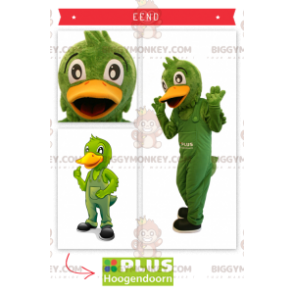 Kostým maskota BIGGYMONKEY™ Zelená kachna v kombinéze –