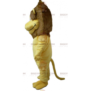 BIGGYMONKEY™ maskottiasu, keltainen ja ruskea leijona isolla karvaisella harjalla - Leijonan maskotit - BiggyMonkey.com