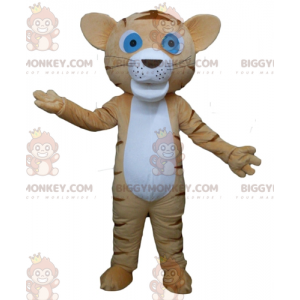 Blue Eyed Cat Brown and White Tiger Mascot Costume BIGGYMONKEY™