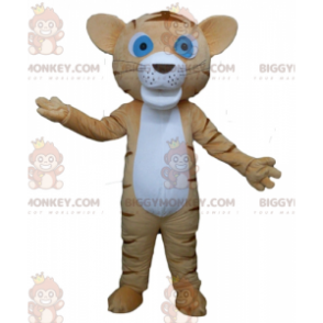 Blue Eyed Cat Brun og hvid tigermaskotkostume BIGGYMONKEY™ - Kattemasker - BIGGYMONKEY_02896 - BiggyMonkey.com