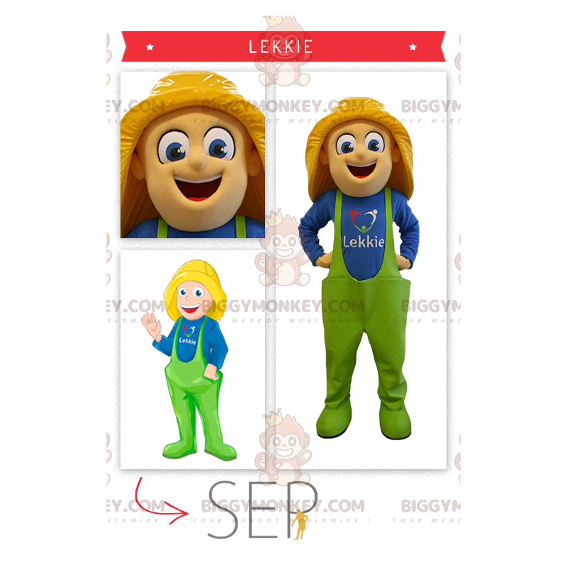 Costume de mascotte BIGGYMONKEY™ de pêcheur d'ostréiculteur - Costume de mascotte BIGGYMONKEY™ de pêcheur d'ostréiculteur -