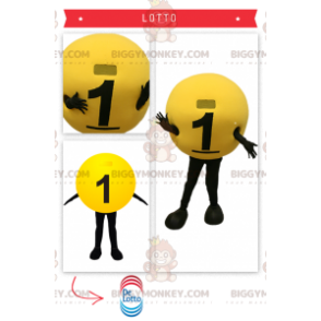 Costume de mascotte BIGGYMONKEY™ de boule de loterie -