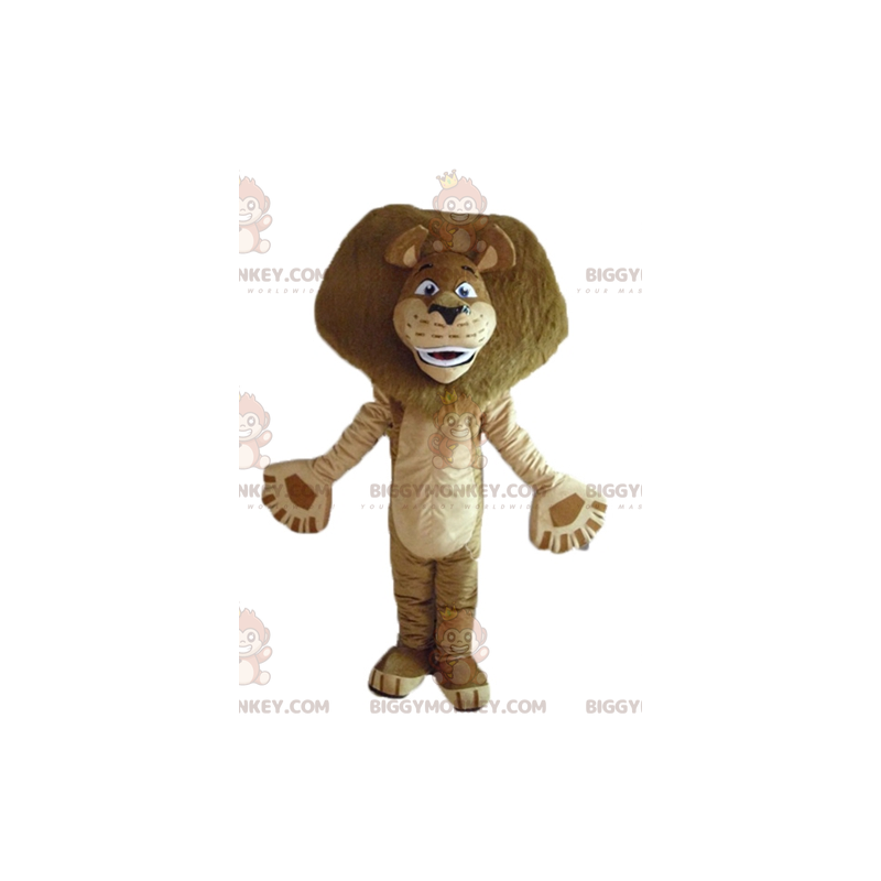 Traje de mascote BIGGYMONKEY™ do famoso leão Alex do desenho Traje de mascote BIGGYMONKEY™ do famoso leão Alex do desenho