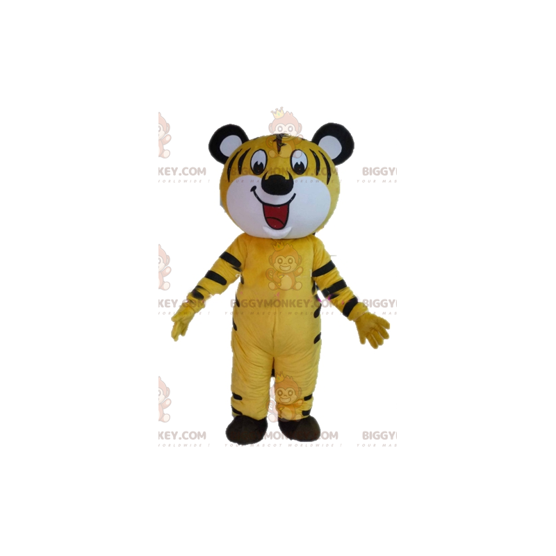 Costume mascotte BIGGYMONKEY™ tigre bianca e nera molto Costume mascotte BIGGYMONKEY™ tigre bianca e nera molto