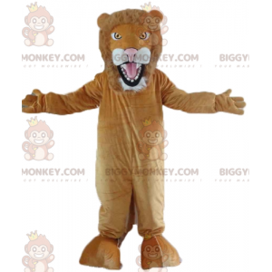 Fully Customizable Brown and White Lion BIGGYMONKEY™ Mascot