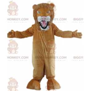 Disfraz de mascota BIGGYMONKEY™ de león marrón y blanco
