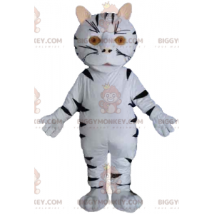 Giant White and Black Tiger Cat BIGGYMONKEY™ Mascot Costume -