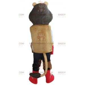 Disfraz de mascota BIGGYMONKEY™ León tricolor con atuendo de