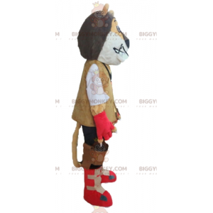BIGGYMONKEY™ Mascot Costume Tricolor Lion In Biker Explorer