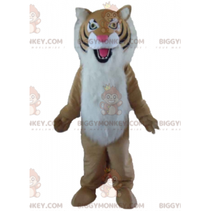 BIGGYMONKEY™ Maskottchen-Kostüm Braun Weiß Schwarzer Tiger