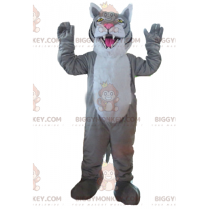 Giant Gray White and Black Tiger BIGGYMONKEY™ Mascot Costume -