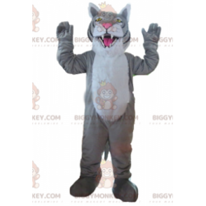 Obří kostým maskota šedobílého a černého tygra BIGGYMONKEY™ –