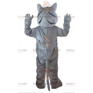 Riesiges BIGGYMONKEY™-Maskottchen-Kostüm mit grauem, weißem und