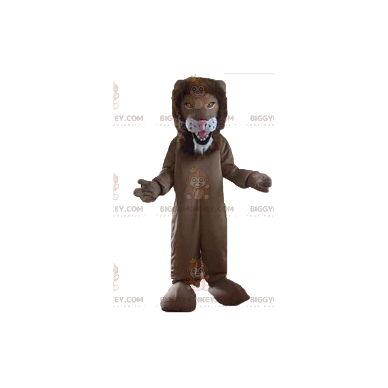 Kæmpe brun og hvid løve BIGGYMONKEY™ maskotkostume - Kæmpe brun og hvid løve BIGGYMONKEY™ maskotkostume -