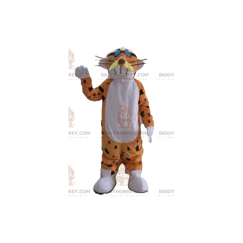 Costume de mascotte BIGGYMONKEY™ de tigre orange blanc et noir Costume de mascotte BIGGYMONKEY™ de tigre orange blanc et noir