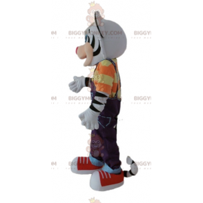 Witte en zwarte tijger BIGGYMONKEY™ mascottekostuum met