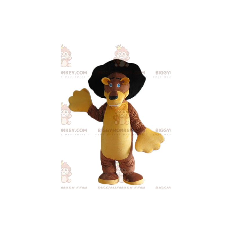 Traje de mascote macio e fofo de leão marrom e amarelo Traje de mascote macio e fofo de leão marrom e amarelo