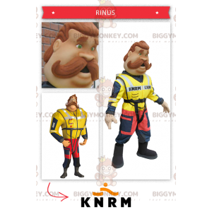 Coastal Lifeguard Firefighter BIGGYMONKEY™ Mascot Costume -