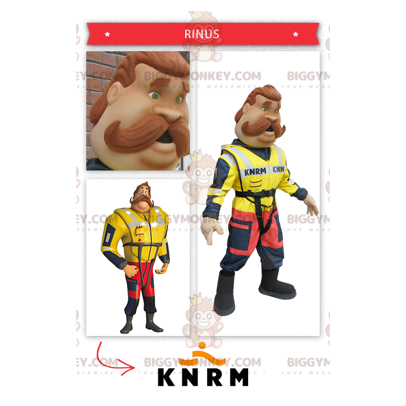 Kostým maskota pobřežního plavčíka a hasiče BIGGYMONKEY™ –