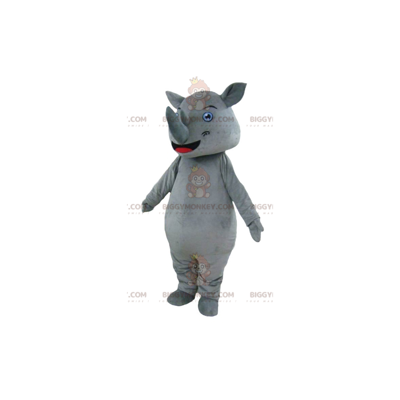 Costume de mascotte BIGGYMONKEY™ de gros rhinocéros gris géant Costume de mascotte BIGGYMONKEY™ de gros rhinocéros gris géant