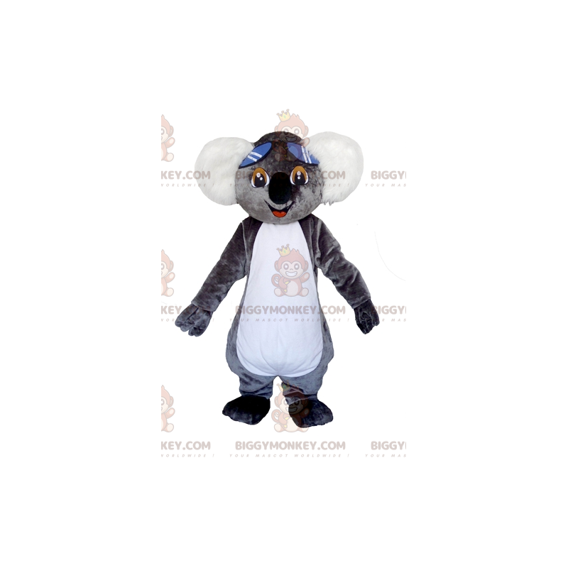 Traje de mascote BIGGYMONKEY™ de coala cinza e branco muito Traje de mascote BIGGYMONKEY™ de coala cinza e branco muito