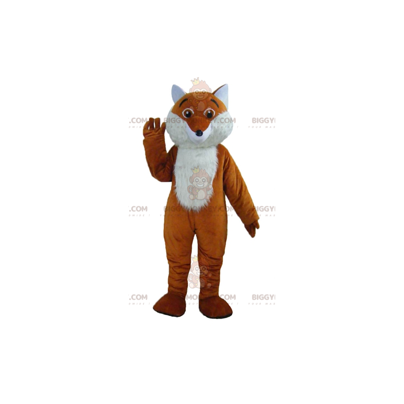 Cute Furry Orange and White Fox BIGGYMONKEY™ Mascot Costume -