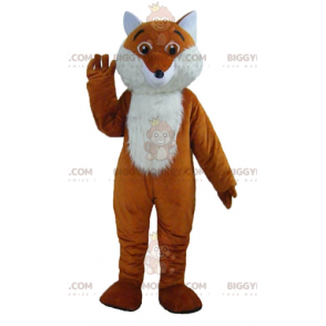 Schattige harige oranje en witte vos BIGGYMONKEY™ mascottekostuum - Dierlijke mascottes - BIGGYMONKEY_02933 - BiggyMonkey.com