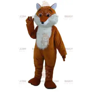Cute Furry Orange and White Fox BIGGYMONKEY™ Mascot Costume –
