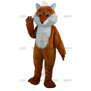 Schattige harige oranje en witte vos BIGGYMONKEY™ mascottekostuum - Dierlijke mascottes - BIGGYMONKEY_02933 - BiggyMonkey.com