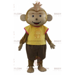 Kostým maskota hnědé opice BIGGYMONKEY™ v barevném oblečení - Opičí maskoti - BIGGYMONKEY_02935 - BiggyMonkey.com