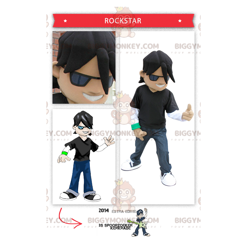 Young Rocker Rockstar BIGGYMONKEY™ mascottekostuum - Young Rocker Rockstar BIGGYMONKEY™ mascottekostuum -