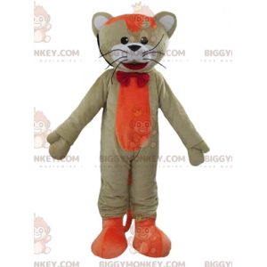 BIGGYMONKEY™ Big Cat Mascot Costume Colorful Orange and White