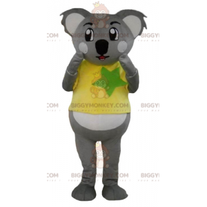 Maskotka BIGGYMONKEY™ szaro-biała koala z żółto-zieloną