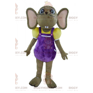 Brown and Pink Mouse BIGGYMONKEY™ Mascot Costume in Colorful
