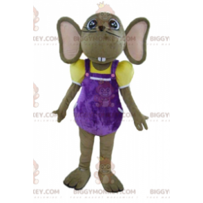 Brun og lyserød mus BIGGYMONKEY™ maskotkostume i farverigt