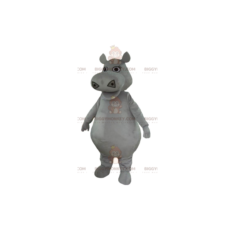 Simpatico costume della mascotte dell'ippopotamo grigio Simpatico costume della mascotte dell'ippopotamo grigio